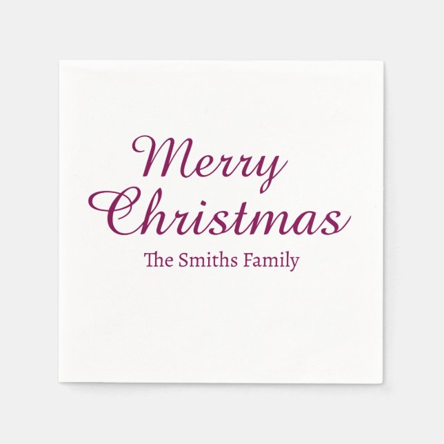 Personligens anpassade namn Modern God jul Pappersservett (Framsidan)