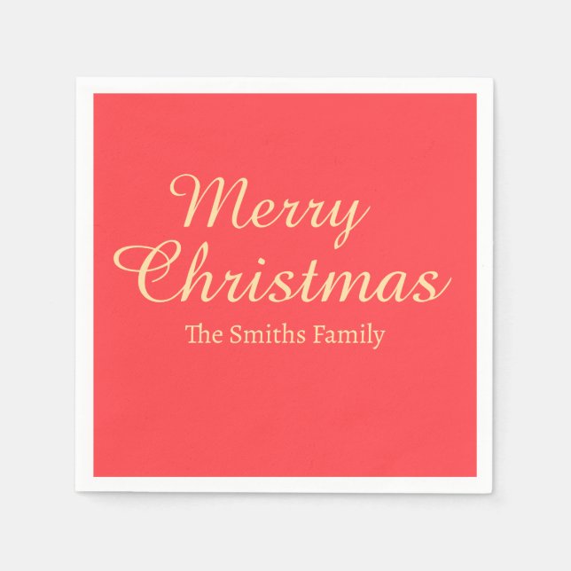 Personligens anpassade namn Modern God jul Pappersservett (Framsidan)