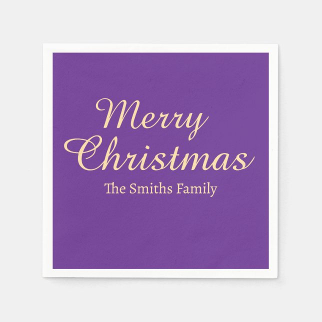 Personligens anpassade namn Modern God jul Pappersservett (Framsidan)