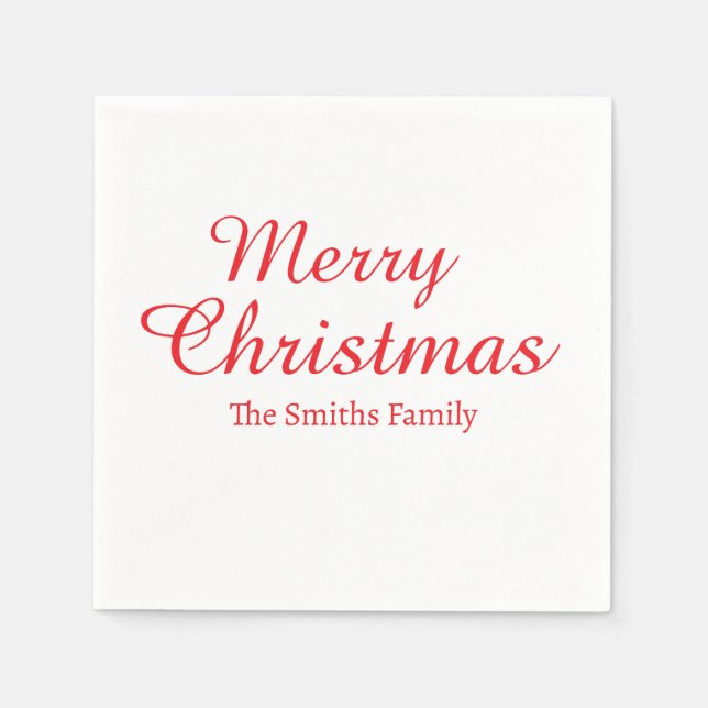 Personligens anpassade namn Modern God jul Pappersservett (Framsidan)