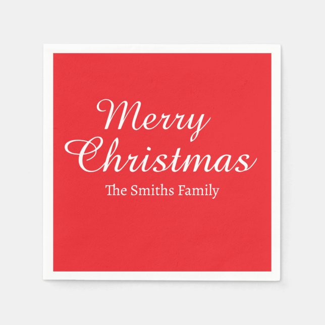 Personligens anpassade namn Modern God jul Pappersservett (Framsidan)