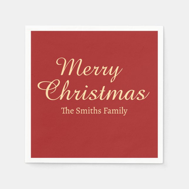 Personligens anpassade namn Modern God jul Pappersservett (Framsidan)
