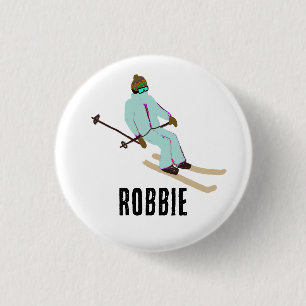 Personligens anpassade namn Retro Ski-öppning Skie Knapp