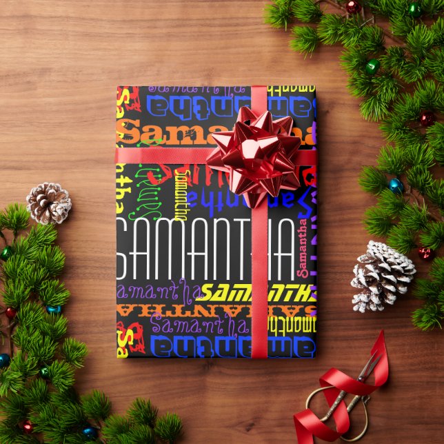 Personligens anpassade namn Samla färgad födelseda Presentpapper (Julgåva)