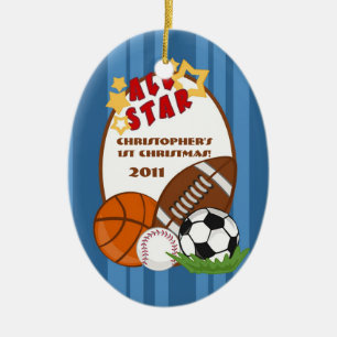 Personligens Anpassningsbar Ornament All Star Blue