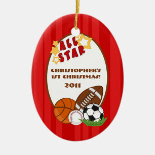 Personligens Anpassningsbar Ornament All Star Red