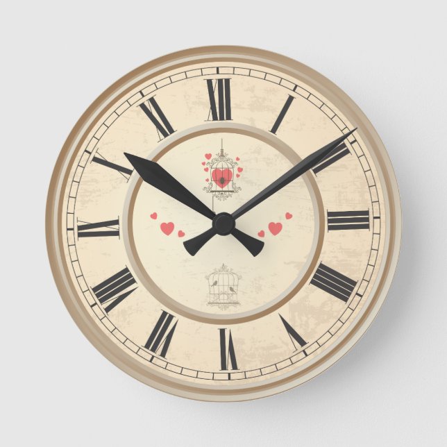 Personligens Anpassningsbar Vintage ditt eget foto Rund Klocka (Framsida)