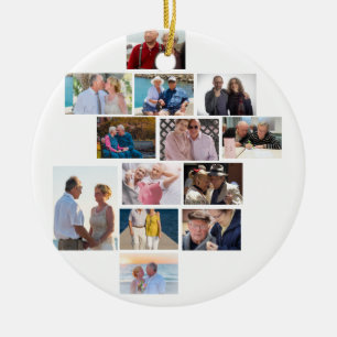 Personligens årsdag 13 fotokollage julgransprydnad keramik