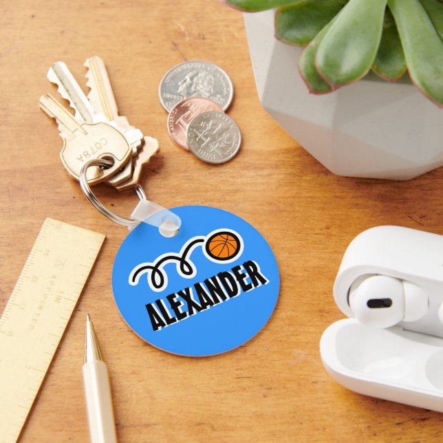 Personligens basketkrets för barn namn nyckelring (Skrivbord)