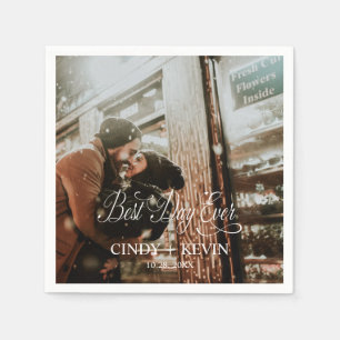 Personligens bästa dag någonsin Foto Bröllop Pappe Pappersservett
