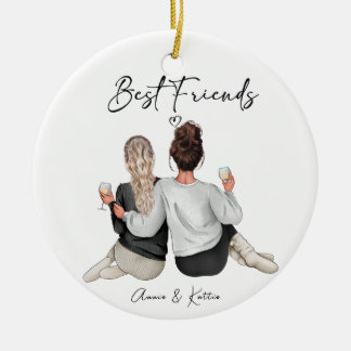 Personligens bästa Friend-utskrift, bästa Friend-g Julgransprydnad Keramik