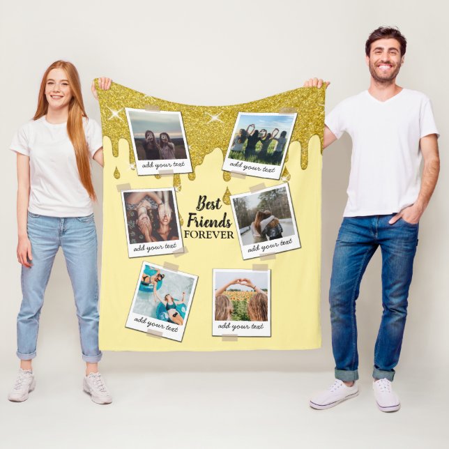 Personligens bästa vänner 6 - Samla foto-Anpassnin Fleecefilt (På plats)
