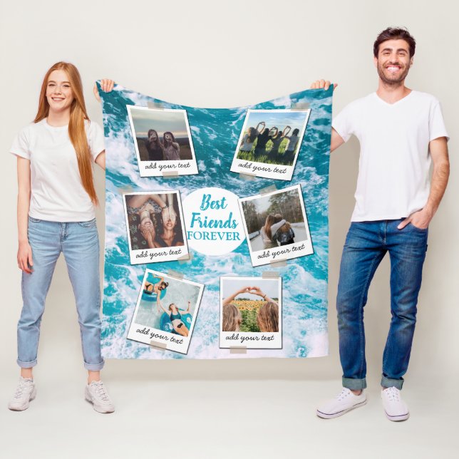 Personligens bästa vänner 6 - Samla foto-Anpassnin Fleecefilt (På plats)