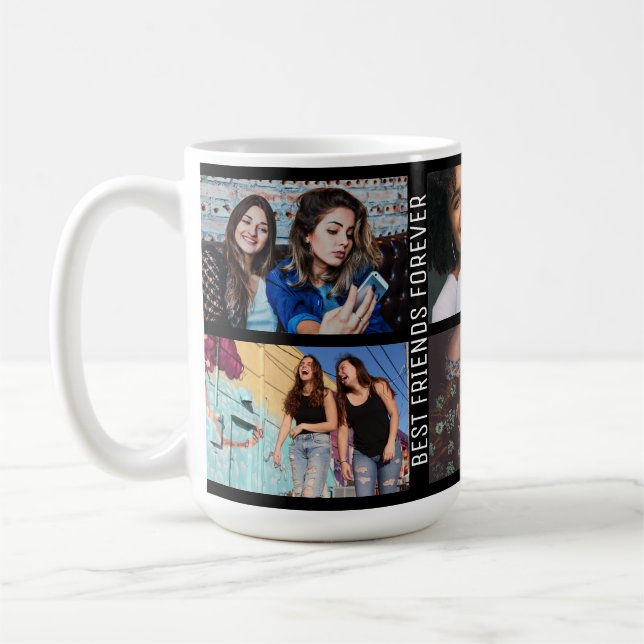Personligens bästa vänner för 6 Photo Anpassningsb Kaffemugg (Vänster)