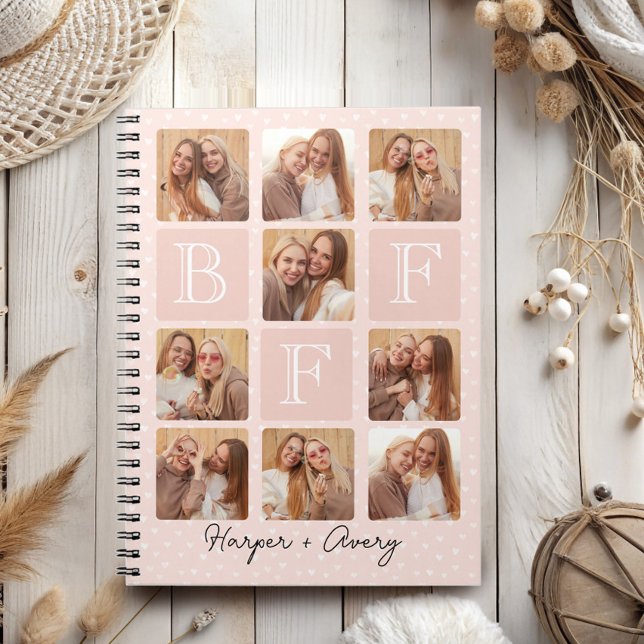 Personligens bästa vänner för 9 Photo Collage Anteckningsbok (Celebrate your unbreakable bond with this "Best Friends Forever" photo notebook! )