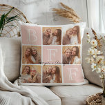Personligens bästa vänner över 6 fotokollage kudde<br><div class="desc">Gratulerar till din obrutna koppling med fotokudden "Best Friends Forever"! Med fet "BFF"-text och plats för 6 av dina favoritfoton kan du skapa din egen personlig keepy. Lägg till namn eller ett uppriktigt budskap för att göra det unikt för dig. Den här kudden är en tankfull gåva till Best Friends...</div>