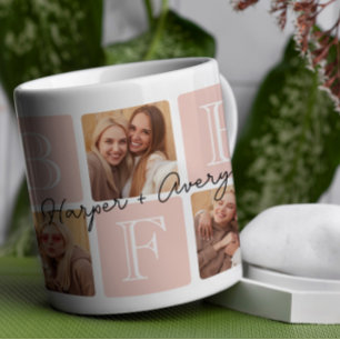 Personligens bästa vänner över 7 fotokollage kaffemugg