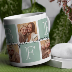Personligens bästa vänner över 7 fotokollage kaffemugg