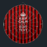 Personligens Behålla Lugn Din text på Röda Rand Darttavla<br><div class="desc">En personlig festive Red accent rand dekor Keep Calm and Carry On stil som säger på en anpassningsbar present. Humoristiskt eller vismiskt försök på kreativet ord på det två redigerbara linjerna text. Kom ihåg att använda KAPITAL brev för bästa resultat. Meddelande Användan "Be denna designer"-länken om du vill kontakta oss...</div>