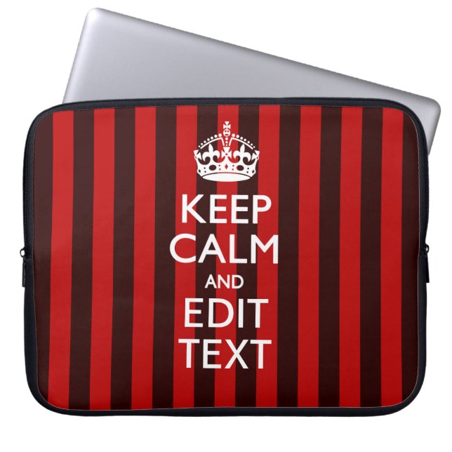 Personligens Behålla Lugn Din text på Röda Rand Laptop Sleeve (Framsidan)