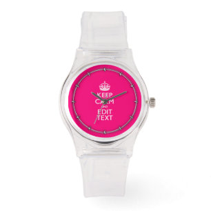 Personligens BEHÅLLA LUGN OCH Din text om Fuchsia Armbandsur