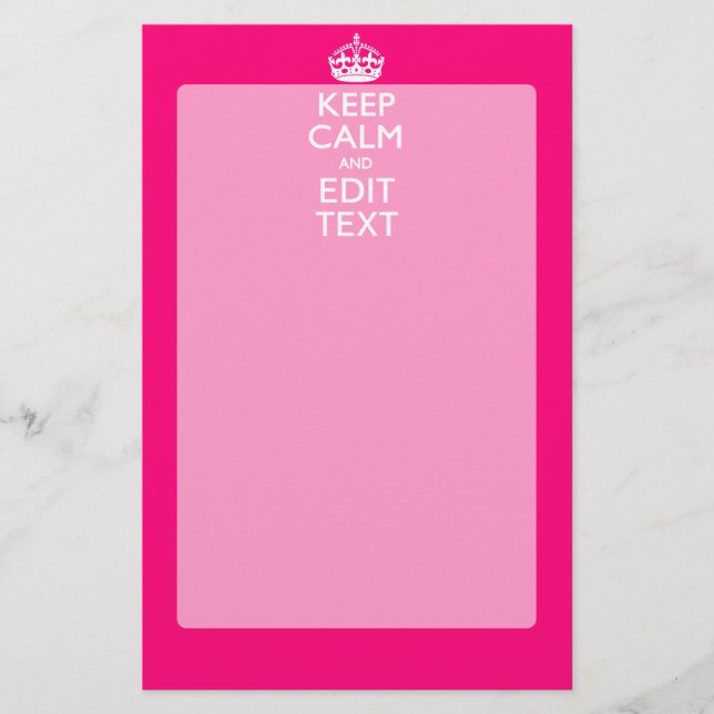 Personligens BEHÅLLA LUGN OCH Din text om Fuchsia Brevpapper (Framsida)