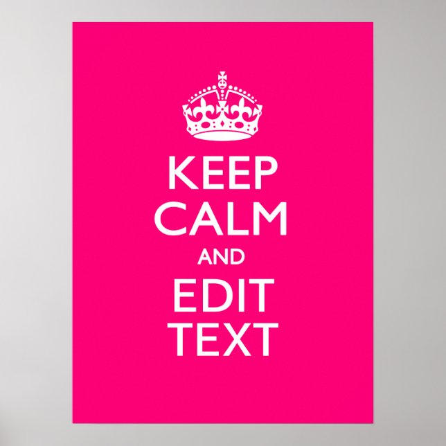 Personligens BEHÅLLA LUGN OCH Din text om Fuchsia Poster (Framsidan)