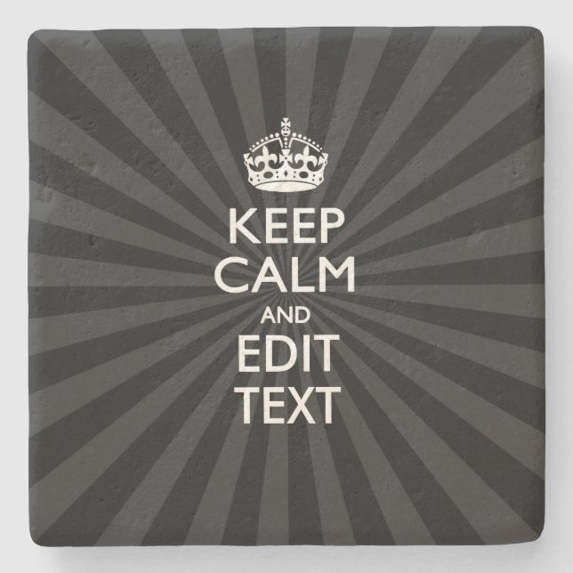 Personligens BEHÅLLA LUGN Svart textsolnedgång Stenunderlägg (Framsidan)