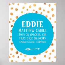 Personligens blåa dekorfärg poster tryck