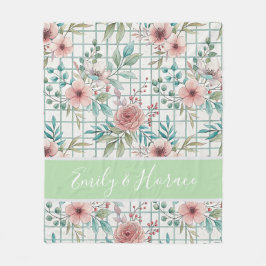 Personligens Blommigt Fleecefilt