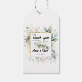 Personligens botaniska bröllopsfavoriter Tack Presentetikett