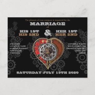 Personligens bröllopsinbjudan Steampunk Stil Vykort