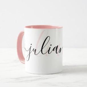 Personligens chic  rosa och svart  mugg
