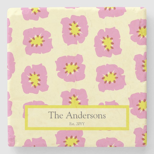 Personligens efternamn Bröllop Gift- Stenunderlägg (Framsidan)