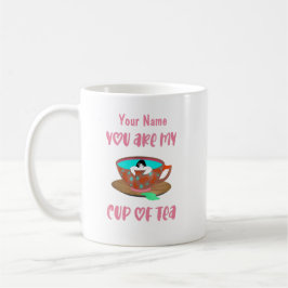 Personligens eget namn - lustigt Cute Tea Coffee M Kaffemugg