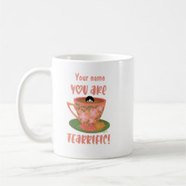 Personligens eget namn - lustigt Cute Tea Coffee M Kaffemugg