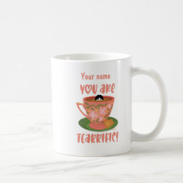 Personligens eget namn - lustigt Cute Tea Coffee M Kaffemugg