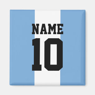 Personligens eget namn och nummer Argentina-Flagga Magnet