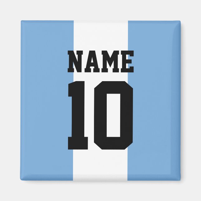 Personligens eget namn och nummer Argentina-Flagga Magnet (Framsidan)