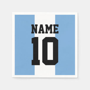 Personligens eget namn och nummer Argentina-Flagga Pappersservett