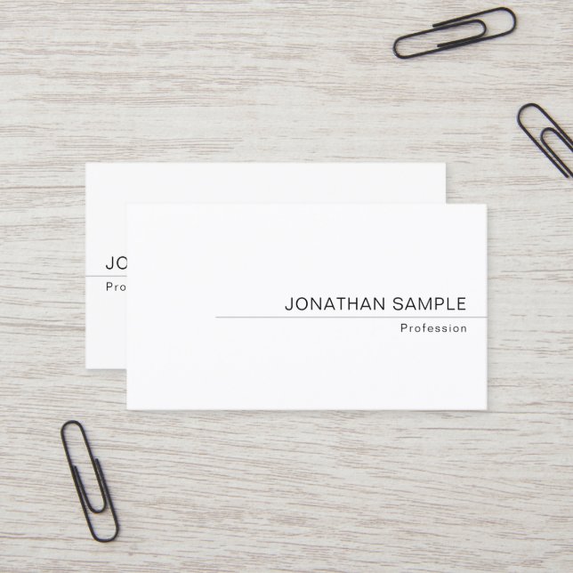 Personligens Elegant Modern minimal enkel Visitkort (Fram/Back In Situ)