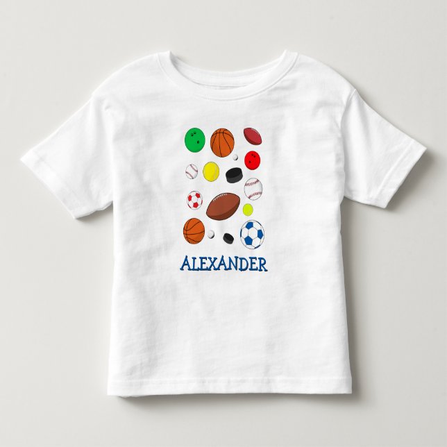 Personligens färgade sportar Bollar T Shirt (Framsida)