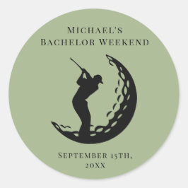 Personligens fästmärke | Bachelor Golf Helg Runt Klistermärke