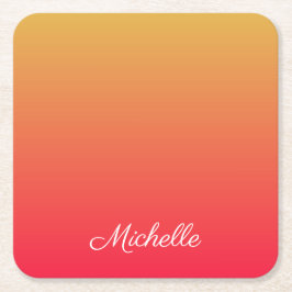 Personligens flamrött och gultens underlägg papper kvadrat
