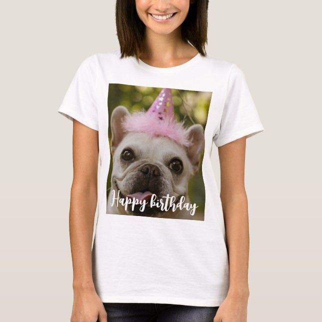 Personligens födelsedag för husdjur hund t shirt (Framsida)