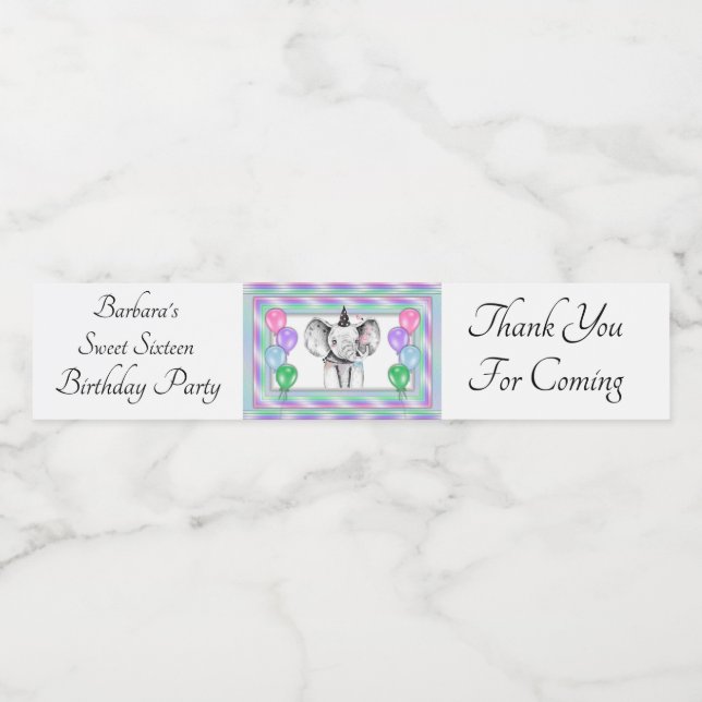 Personligens Födelsedagsfest Vattenflaska Etikett (Singel etikett)