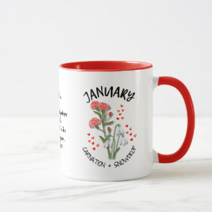 Personligens födelsemånad Flower JANUARY Mugg