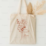 Personligens födelsemånad Flower juli Rust Tygkasse<br><div class="desc">En vacker, modern botanisk vattenlilja i en terra cotta rust färg bouquet representerar juli månads födelsemånad. Den perfekta presenten för att visa din favoritperson hur mycket du bryr dig. Perfekt för tillfällen som födelsedagar, bästa vänner, Mors dag, brudgåva, maid of honor, ny mamma och så mycket mer! Enkel Personlig med...</div>