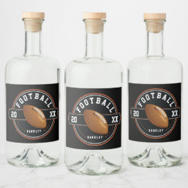 Personligens fotbollsdesign spritflaskor etikett