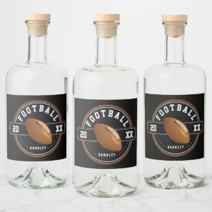 Personligens fotbollsdesign spritflaskor etikett